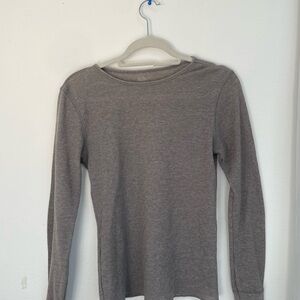 Free People Charcoal Waffle Knit Top